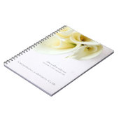 Callalilien mit Textraum Notizblock (Linke Seite)