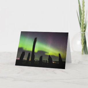 Callanish stehende Steine und Aurora Karte