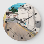 Calle Cabanilles Painting by Alfred Fox Große Wanduhr (Vorderseite)