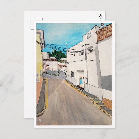 Calle Cabanilles Painting by Alfred Fox Postkarte (Vorne/Hinten)