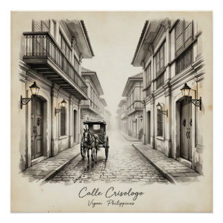 Calle Crisologo Vigan Heritage-Straßen-Wandkunst Poster