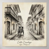 Calle Crisologo Vigan Heritage Street Wall Art Poster (Vorne)