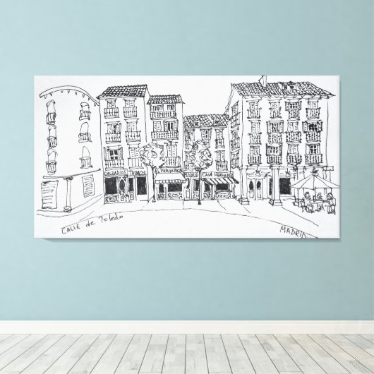 Calle de Toledo Einkaufsstraße, Madrid, Spanien Leinwanddruck (Insitu (Holzboden))