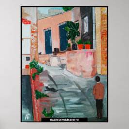 Calle del San Miguel Malerei von Alfred Fox Poster