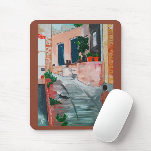 Calle Del San Miguel Painting by Alfred Fox Mousepad (Mit Mouse)