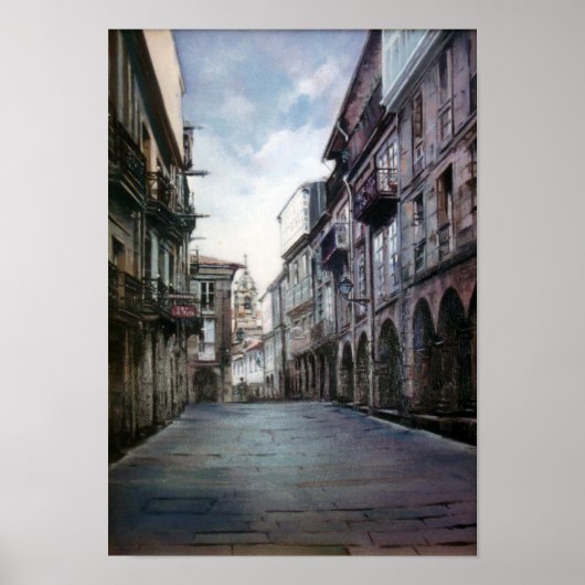 Calle del Villar (Santiago de Compostela) Poster (Vorne)