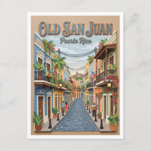 Calle San Sebastián San Juan Puerto Rico Postkarte