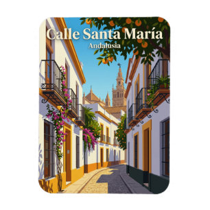 Calle Santa María, Sevilla Spanien Magnet