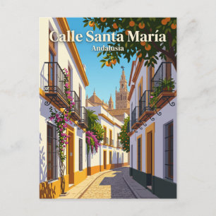 Calle Santa María, Sevilla Spanien Postkarte
