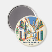 Calle Santa María Spanien Magnet (Vorderseite/Rückseite)
