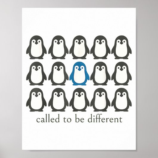 Called To Be Different Christian Penguin Faith Ins Poster (Vorne)