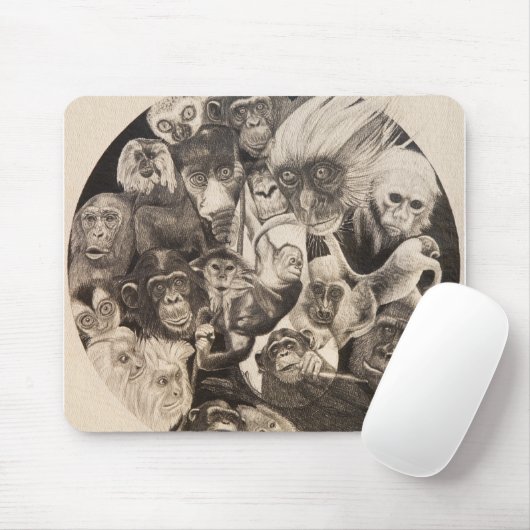 Calley Affe-Mandala Mousepad (Mit Mouse)