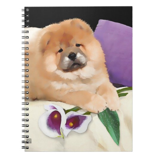 CALLIE heARTdog Chow-Chow gewundenes Notizbuch Notizblock (Vorderseite)
