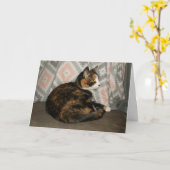 Callie Katze auf Sofa Karte (Gelbe Blume)