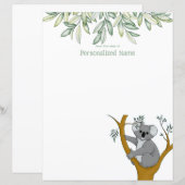 Callie Koala Eukalyptus Ungereiftes Papierblatt (Vorne/Hinten)