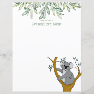 Callie Koala Eukalyptus Ungereiftes Papierblatt