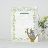Callie Koala Ivy Lined Paper Sheet (Stehend Vorderseite)