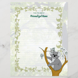 Callie Koala Ivy Lined Paper Sheet