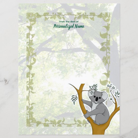 Callie Koala Ivy unbeschichtetes Blatt (Vorderseite)