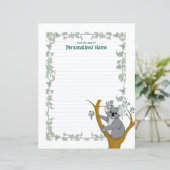 Callie Koala White Ivy Lined Paper Sheet (Stehend Vorderseite)