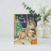 Callie Muffin Albern Cat Christmas Postkarte (Stehend Vorderseite)