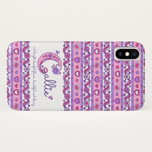 Callie Name bedeutet Herz doodles iPhone Case-Mate iPhone Hülle (Rückseite (Horizontal))