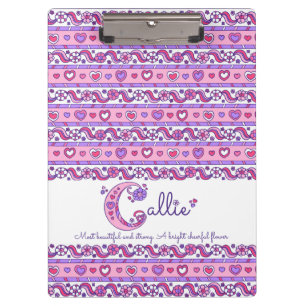 Callie Name bedeutet Herz-Doodles-Zwischenablage Klemmbrett