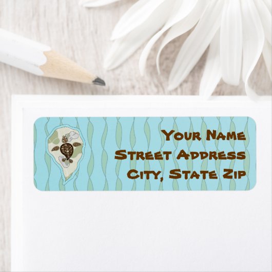 Callie the Sea Turtle Return Address Label (Insitu)