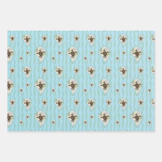 Callie the Sea Turtle Wrapping Paper Set Geschenkpapier Set (Vorderseite 2)