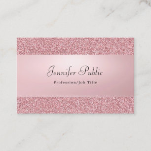 Calligraed Name Rose Gold Glitzer Moderne Elegant Visitenkarte