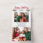 Calligrafie 2 Foto rot - alle in einer Urlaubskart All In One Einladung (Innen Boden)