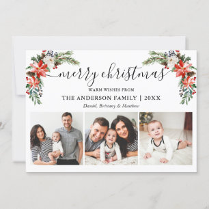 Calligrafie 3 Foto Wasserfarbe Winter Floral Feiertagskarte