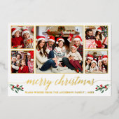 Calligrafie 5 Foto Weihnachtszeit Folien Feiertagskarte (Vorderseite)