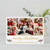Calligrafie 5 Foto Weihnachtszeit Folien Feiertagskarte (Stehend vorne)
