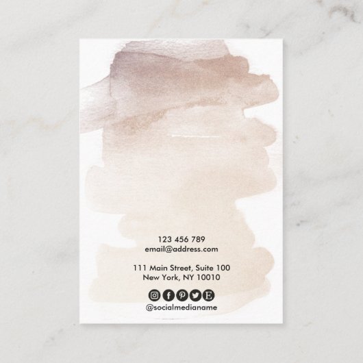 Calligrafie-Abstrakt-Ohrring-Logo Visitenkarte (Rückseite)