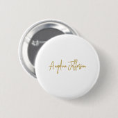 Calligrafie Beruflich Elegance Gold Color Button (Vorne & Hinten)