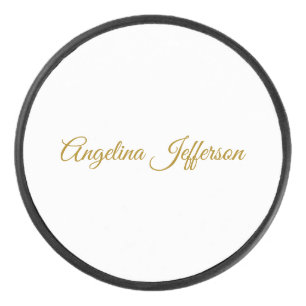 Calligrafie Beruflich Elegance Gold Color Eishockey Puck