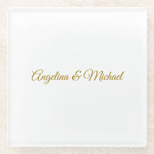 Calligrafie Beruflich Elegance Gold Color Glasuntersetzer (Vorderseite)