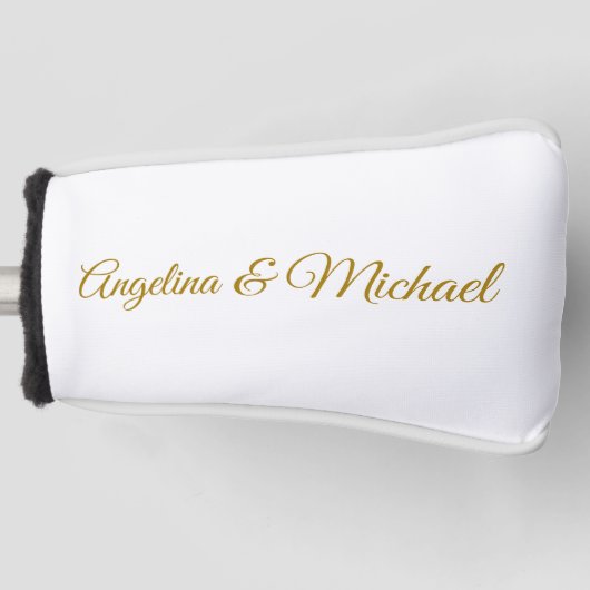 Calligrafie Beruflich Elegance Gold Color Golf Headcover (Vorderseite)
