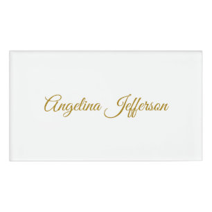 Calligrafie Beruflich Elegance Gold Color Namenschild