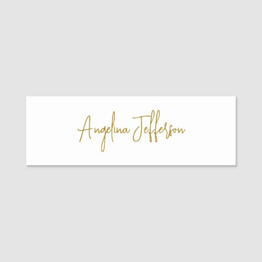 Calligrafie Beruflich Elegance Gold Color Namensschild (Vorderseite)