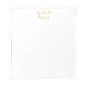 Calligrafie Beruflich Elegance Gold Color Notizblock (Vorderseite)