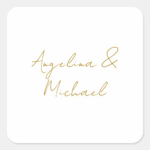 Calligrafie Beruflich Elegance Gold Color Quadratischer Aufkleber