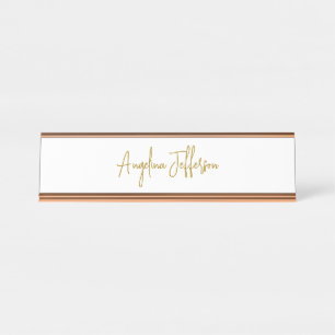Calligrafie Beruflich Elegance Gold Color Schreibtischnamensplakette