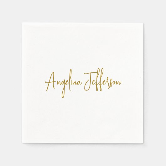 Calligrafie Beruflich Elegance Gold Color Serviette (Vorderseite)