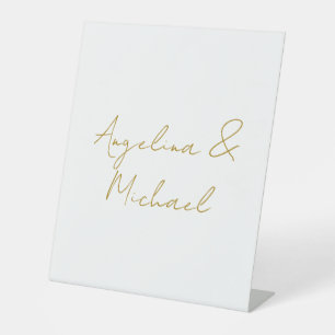 Calligrafie Beruflich Elegance Gold Color Sockelschild