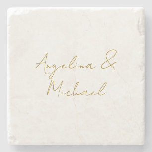 Calligrafie Beruflich Elegance Gold Color Steinuntersetzer