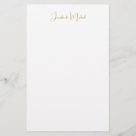 Calligrafie Beruflich Elegant Gold Color Names Briefpapier (Vorderseite)