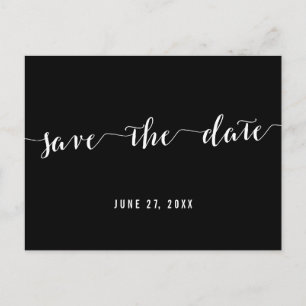 Calligrafie Black Save the Data Postcard Ankündigungspostkarte