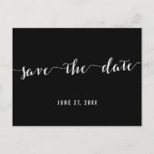 Calligrafie Black Save the Data Postcard Ankündigungspostkarte (Vorderseite)
